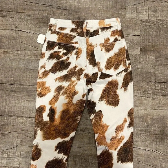 NWT!! WeWoreWhat - Cowhide Stiletto Slit Denim Jean - Size 26 - Picture 8 of 10